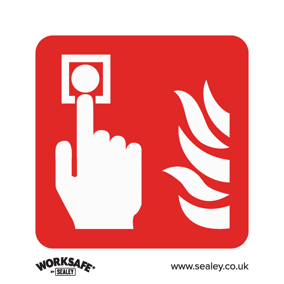 Sealey SS31P10 Fire Alarm Symbol - Safe Conditions Safety Sign - Rigid Plastic - Pack of 10