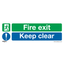 Sealey SS32P1 Fire Exit Keep Clear (Large) - Safe Conditions Safety Sign - Rigid Plastic