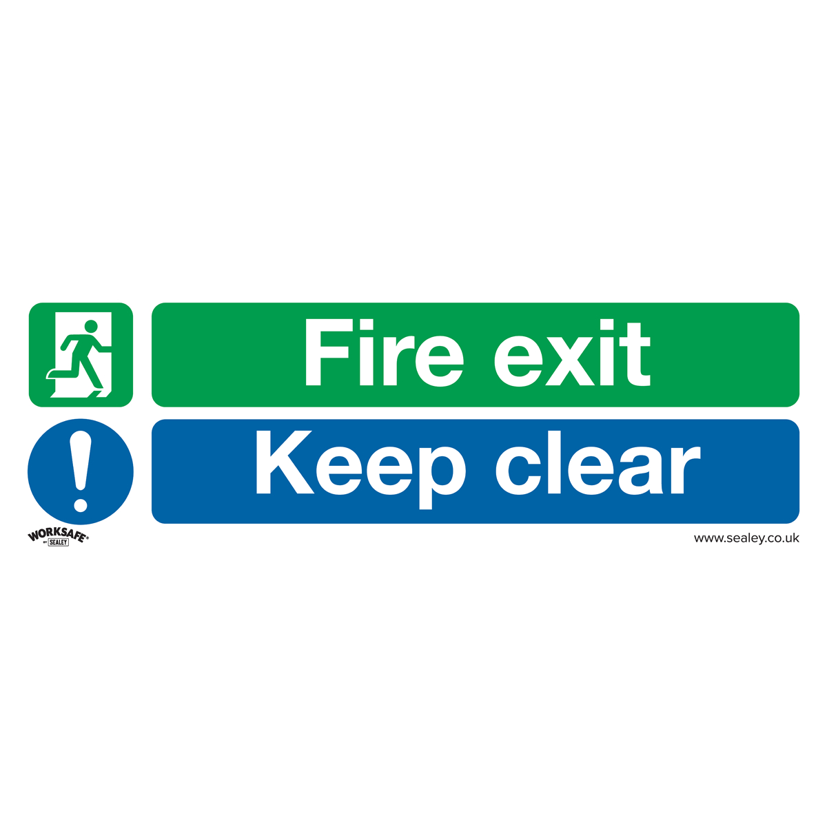 Sealey SS32V1 Fire Exit Keep Clear (Large) - Safe Conditions Safety Sign - Self-Adhesive Vinyl