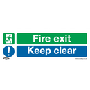 Sealey SS32V1 Fire Exit Keep Clear (Large) - Safe Conditions Safety Sign - Self-Adhesive Vinyl
