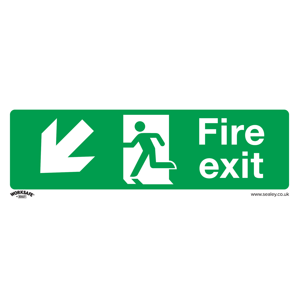 Sealey SS34V10 Fire Exit (Down Left) - Safe Conditions Safety Sign - Self-Adhesive Vinyl - Pack of 10