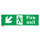 Sealey SS34V1 Fire Exit (Down Left) - Safe Conditions Safety Sign - Self-Adhesive Vinyl