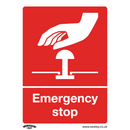 Sealey SS35V1 Emergency Stop - Safe Conditions Safety Sign - Self-Adhesive Vinyl