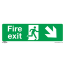 Sealey SS36P1 Fire Exit (Down Right) - Safe Conditions Safety Sign - Rigid Plastic