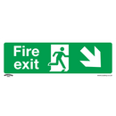 Sealey SS36V1 Fire Exit (Down Right) - Safe Conditions Safety Sign - Self-Adhesive Vinyl