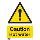 Sealey SS38P1 Caution Hot Water - Warning Safety Sign - Rigid Plastic