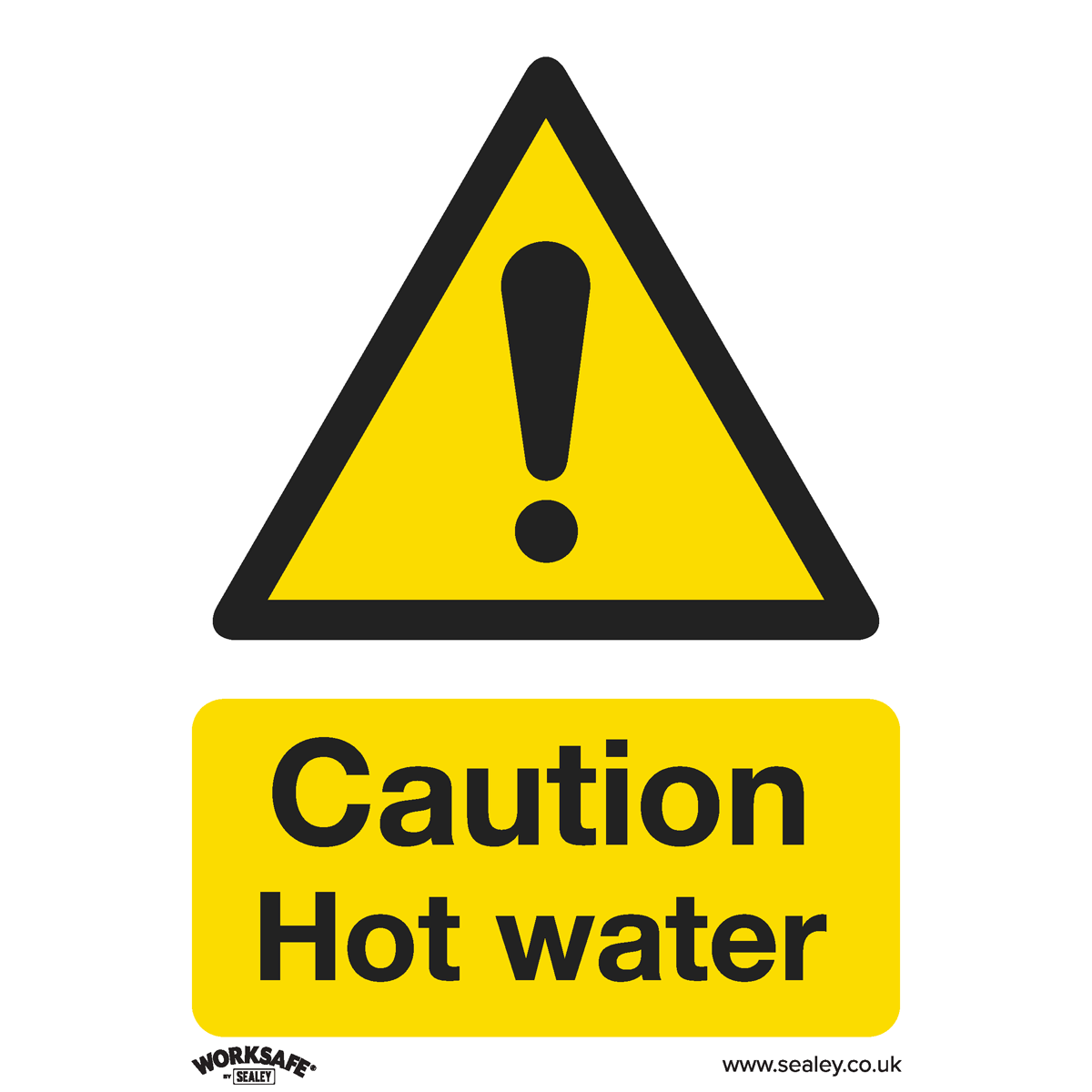 Sealey SS38V1 Caution Hot Water - Warning Safety Sign - Self-Adhesive Vinyl