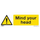 Sealey SS39V10 Mind Your Head - Warning Safety Sign - Self-Adhesive Vinyl - Pack of 10