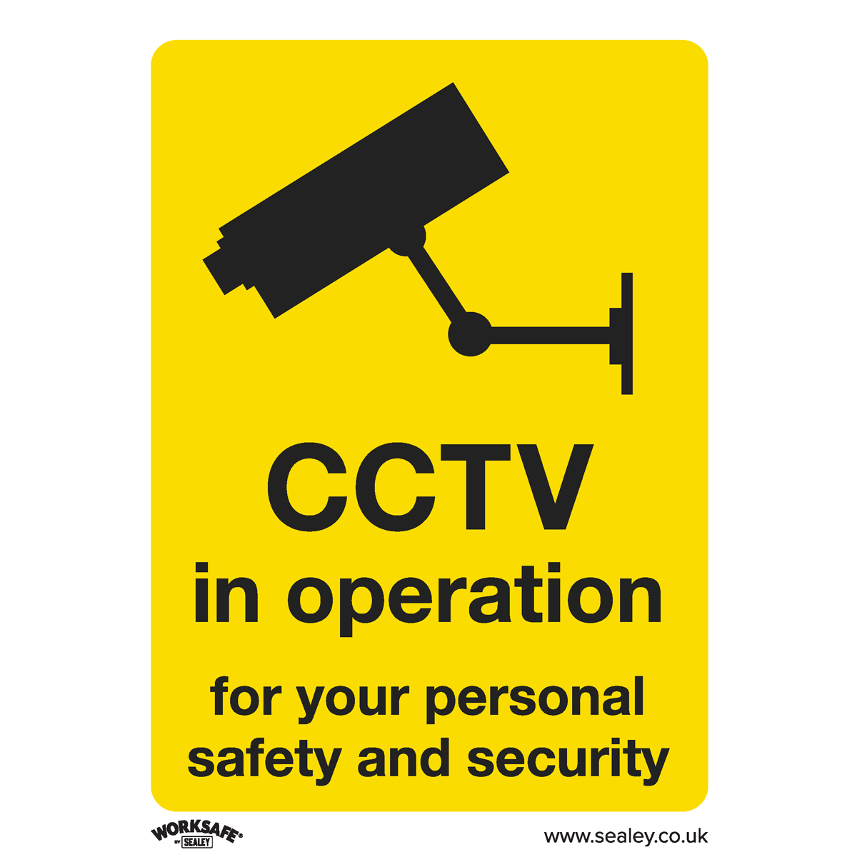 Sealey SS40P10 CCTV - Warning Safety Sign - Rigid Plastic - Pack of 10