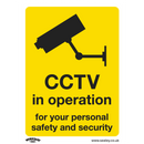 Sealey SS40P10 CCTV - Warning Safety Sign - Rigid Plastic - Pack of 10
