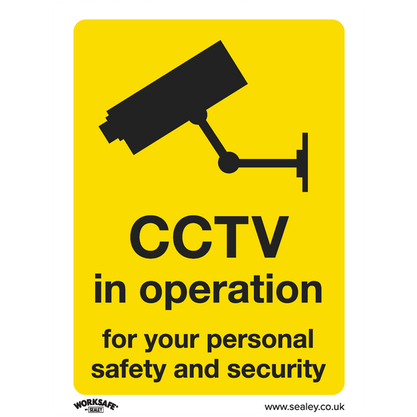 Sealey SS40P1 CCTV - Warning Safety Sign - Rigid Plastic