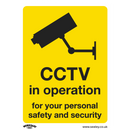 Sealey SS40V10 CCTV - Warning Safety Sign - Self-Adhesive Vinyl - Pack of 10