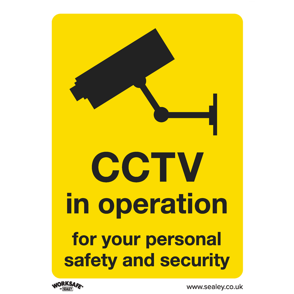Sealey SS40V1 CCTV - Warning Safety Sign - Self-Adhesive Vinyl