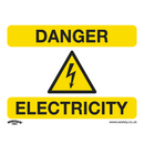 Sealey SS41P10 Danger Electricity - Warning Safety Sign - Rigid Plastic - Pack of 10