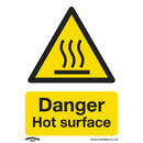 Sealey SS42P1 Danger Hot Surface - Warning Safety Sign - Rigid Plastic