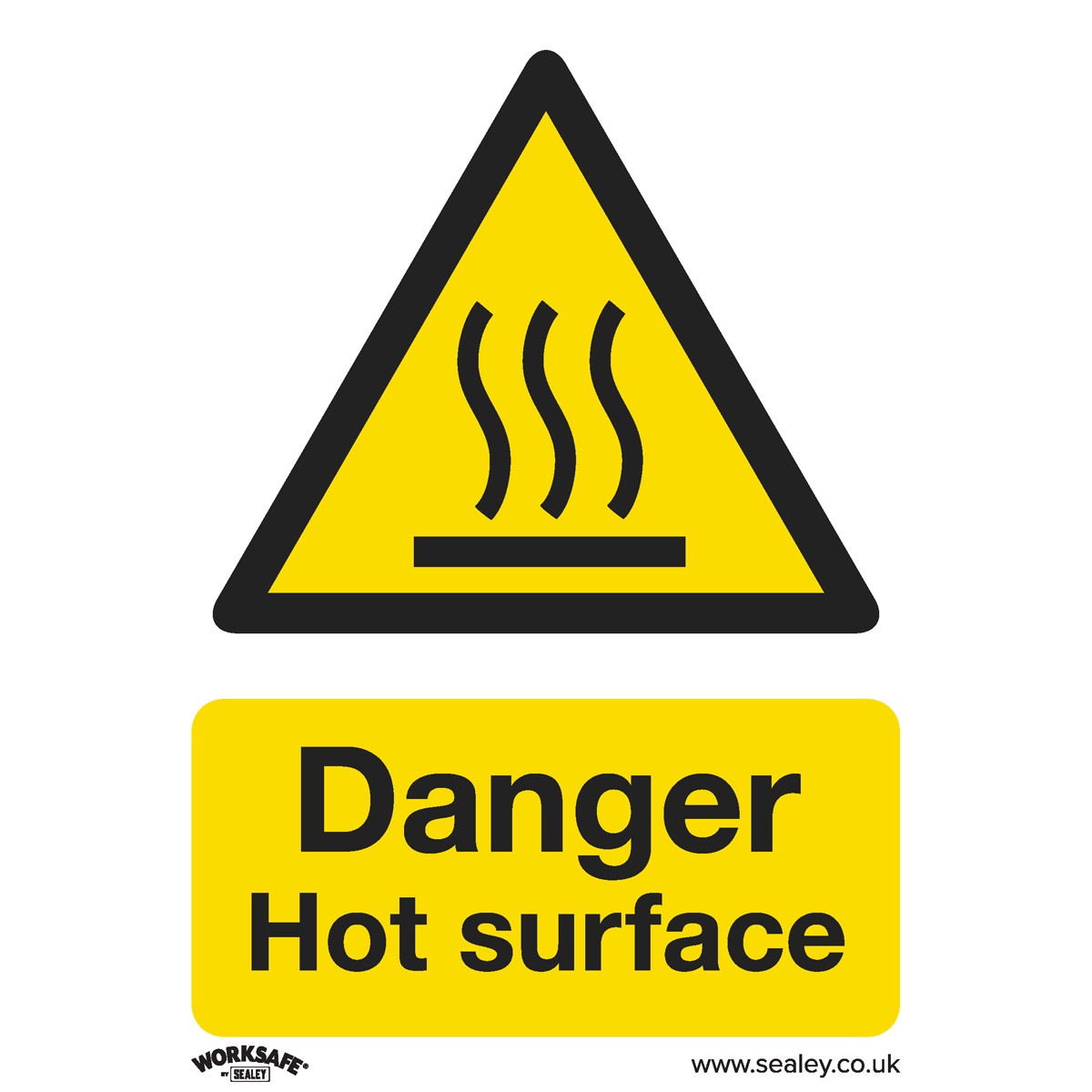 Sealey SS42V1 Danger Hot Surface - Warning Safety Sign - Self-Adhesive Vinyl