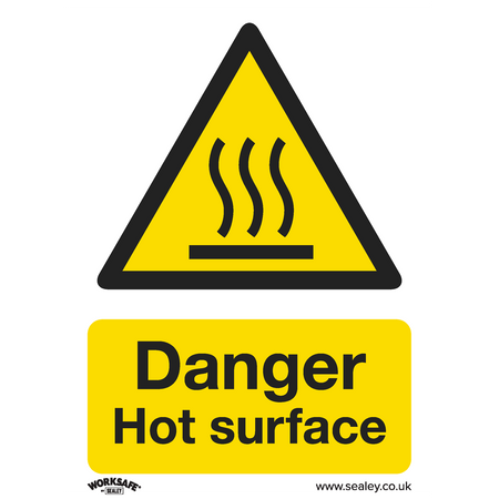 Sealey SS42V1 Danger Hot Surface - Warning Safety Sign - Self-Adhesive Vinyl
