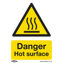 Sealey SS42V1 Danger Hot Surface - Warning Safety Sign - Self-Adhesive Vinyl