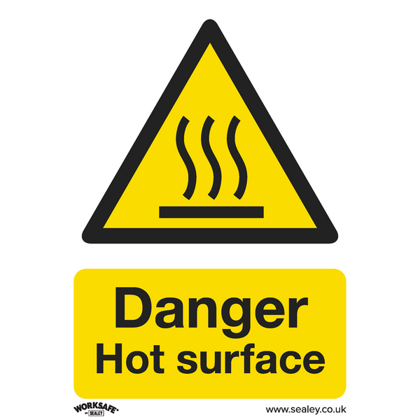 Sealey SS42V1 Danger Hot Surface - Warning Safety Sign - Self-Adhesive Vinyl