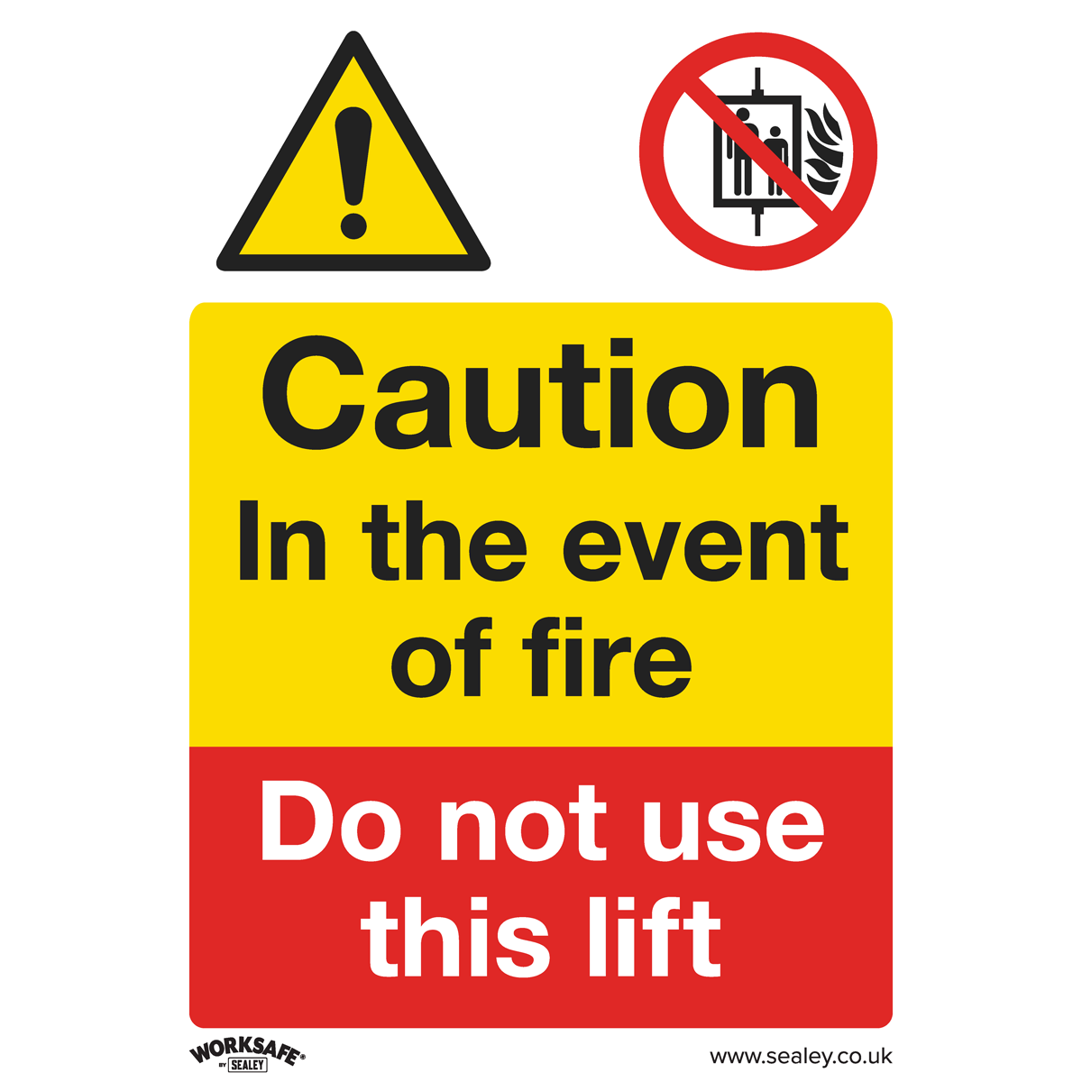 Sealey SS43P10 Caution Do Not Use Lift - Warning Safety Sign - Rigid Plastic - Pack of 10