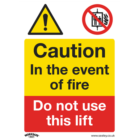 Sealey SS43P10 Caution Do Not Use Lift - Warning Safety Sign - Rigid Plastic - Pack of 10