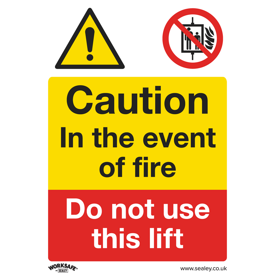 Sealey SS43P10 Caution Do Not Use Lift - Warning Safety Sign - Rigid Plastic - Pack of 10