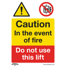 Sealey SS43P10 Caution Do Not Use Lift - Warning Safety Sign - Rigid Plastic - Pack of 10