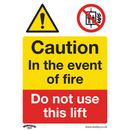 Sealey SS43P1 Caution Do Not Use Lift - Warning Safety Sign - Rigid Plastic