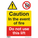 Sealey SS43V1 Caution Do Not Use Lift - Warning Safety Sign - Self-Adhesive Vinyl