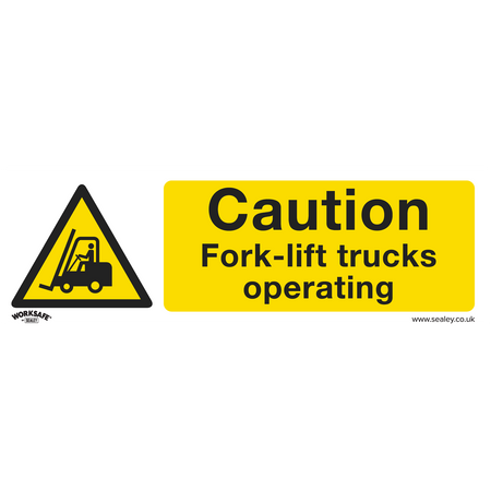 Sealey SS44P1 Caution Fork-Lift Trucks - Warning Safety Sign - Rigid Plastic