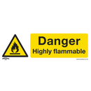 Sealey SS45P10 Danger Highly Flammable - Warning Safety Sign - Rigid Plastic - Pack of 10