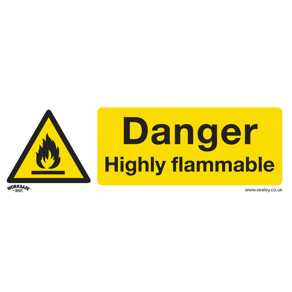 Sealey SS45P1 Danger Highly Flammable - Warning Safety Sign - Rigid Plastic