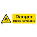 Sealey SS45V10 Danger Highly Flammable - Warning Safety Sign - Self-Adhesive Vinyl - Pack of 10