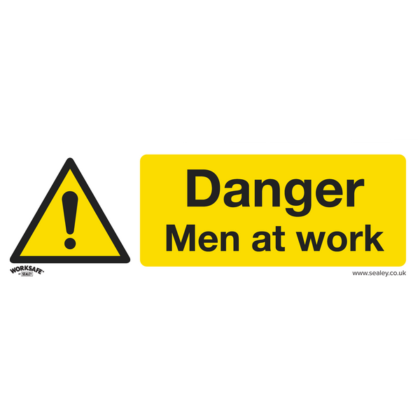 Sealey SS46P10 Danger Men At Work - Warning Safety Sign - Rigid Plastic - Pack of 10