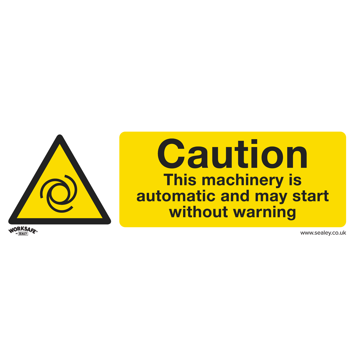 Sealey SS47P10 Caution Automatic Machinery - Warning Safety Sign - Rigid Plastic - Pack of 10