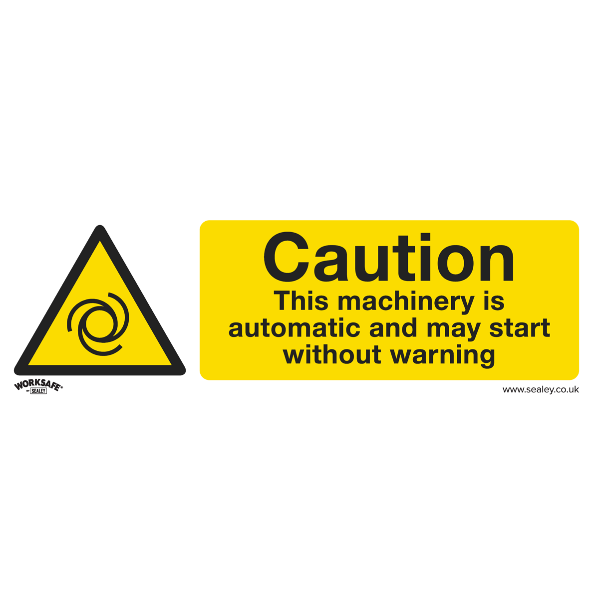 Sealey SS47V1 Caution Automatic Machinery - Warning Safety Sign - Self-Adhesive Vinyl