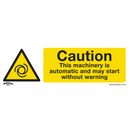 Sealey SS47V1 Caution Automatic Machinery - Warning Safety Sign - Self-Adhesive Vinyl