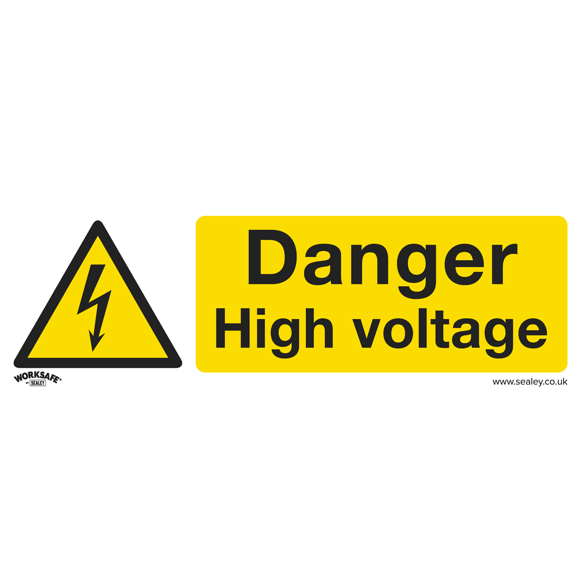 Sealey SS48V10 Danger High Voltage - Warning Safety Sign - Self-Adhesive Vinyl - Pack of 10