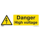 Sealey SS48V10 Danger High Voltage - Warning Safety Sign - Self-Adhesive Vinyl - Pack of 10