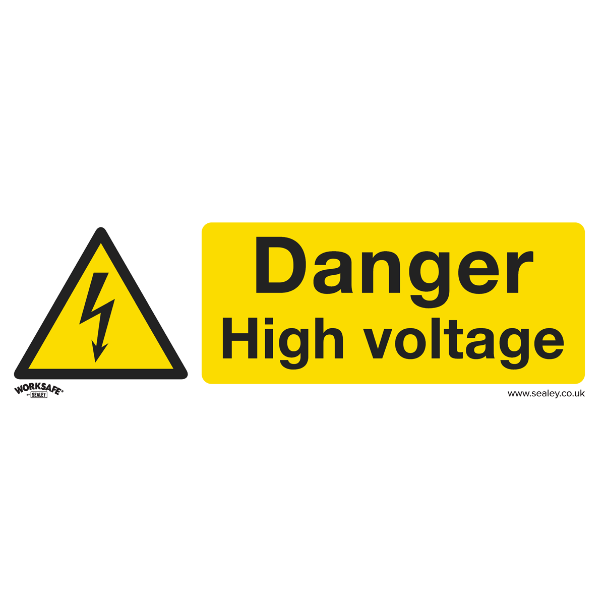 Sealey SS48V1 Danger High Voltage - Warning Safety Sign - Self-Adhesive Vinyl
