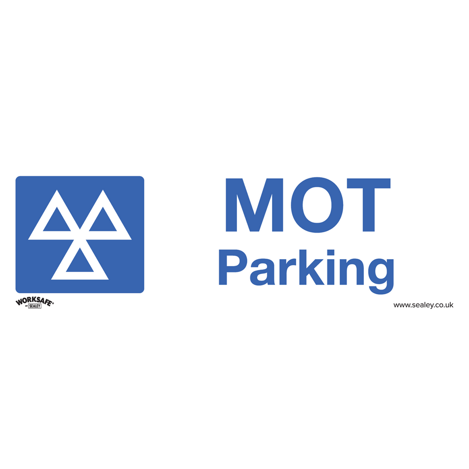 Sealey SS49V10 MOT Parking - Warning Safety Sign - Self-Adhesive Vinyl - Pack of 10