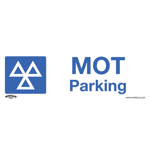 Sealey SS49V10 MOT Parking - Warning Safety Sign - Self-Adhesive Vinyl - Pack of 10