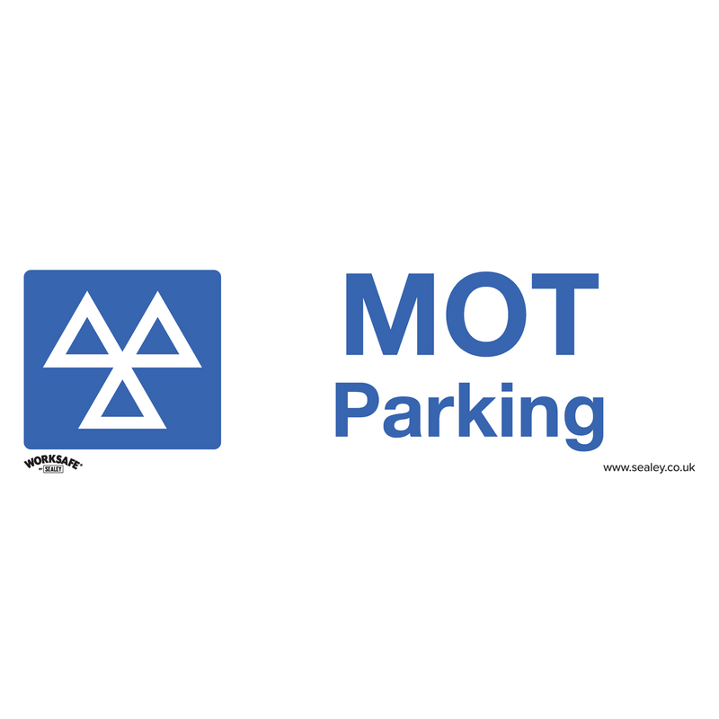 Sealey SS49V10 MOT Parking - Warning Safety Sign - Self-Adhesive Vinyl - Pack of 10