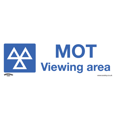 Sealey SS50P1 MOT Viewing Area - Warning Safety Sign - Rigid Plastic