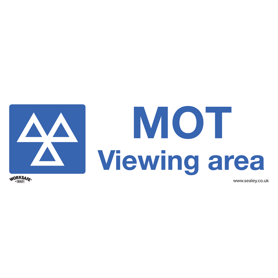 Sealey SS50P1 MOT Viewing Area - Warning Safety Sign - Rigid Plastic