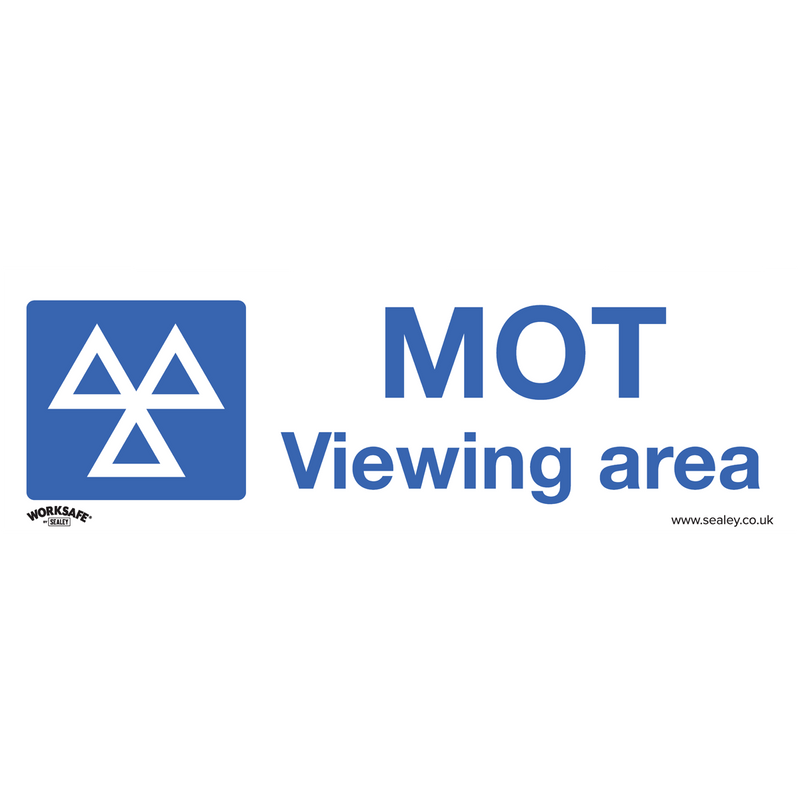 Sealey SS50P1 MOT Viewing Area - Warning Safety Sign - Rigid Plastic