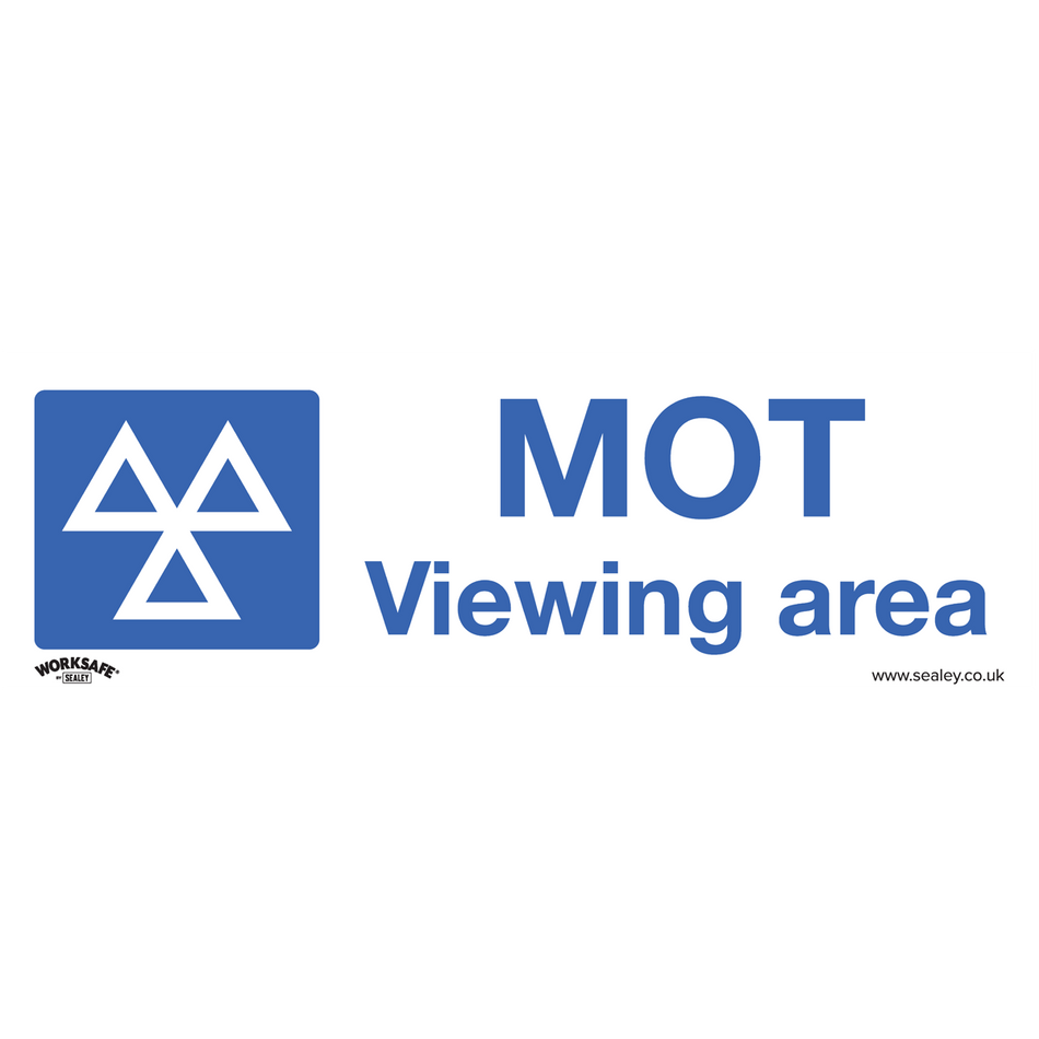 Sealey SS50V10 MOT Viewing Area - Warning Safety Sign - Self-Adhesive Vinyl - Pack of 10