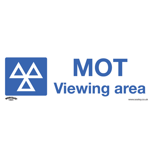 Sealey SS50V10 MOT Viewing Area - Warning Safety Sign - Self-Adhesive Vinyl - Pack of 10