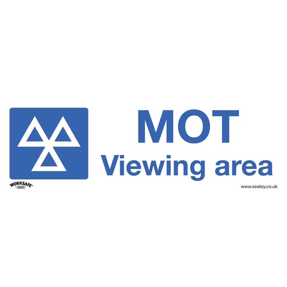 Sealey SS50V1 MOT Viewing Area - Warning Safety Sign - Self-Adhesive Vinyl