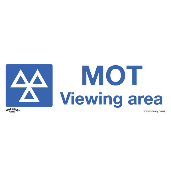 Sealey SS50V1 MOT Viewing Area - Warning Safety Sign - Self-Adhesive Vinyl